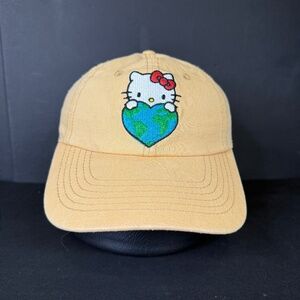 Hello Kitty Hat Women's One Size Brown Earth Heart Logo Baseball Cap Ladies OSFM